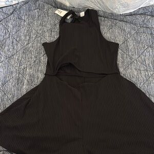 H&M Black Halter Fit and Flare Jumpsuit